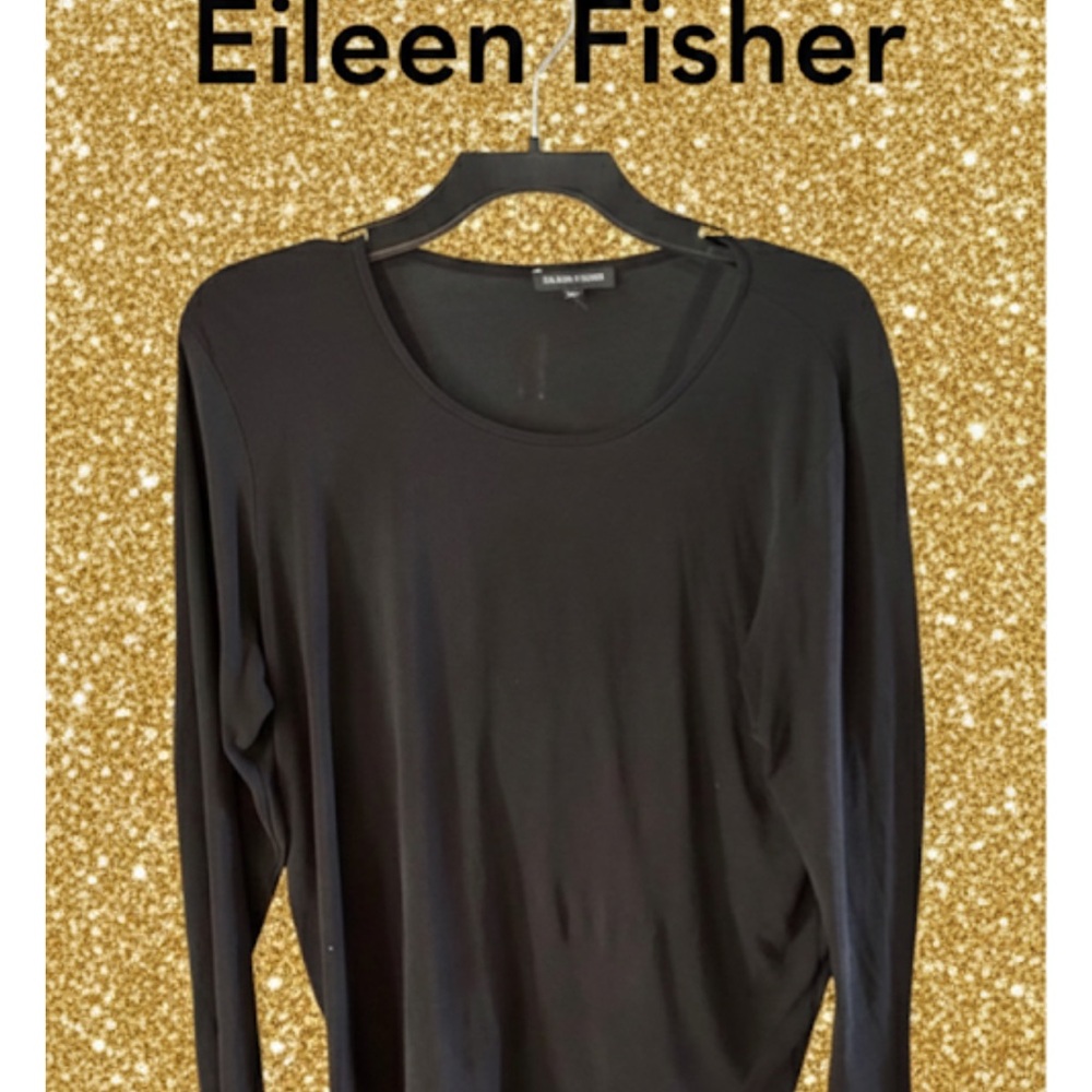 Eileen Fisher Classic Black Long Sleeve Tee